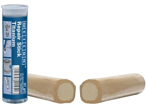 WEICON Repair Stick Titanium 57g, 2 Components Special Adhesive Epoxy Resin heat and wear resistant repair for metal parts, containers etc.