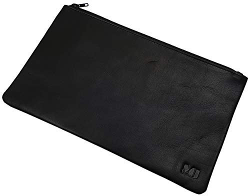 myledershop Echt Leder Banktasche mit 1 Reißverschlussfach MJ-Design-Germany in Schwarz