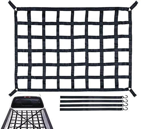 Baogao LKW-Ladeflächennetz - 4 x 4 Frachtnetz Heavy Duty | LKW-Ladefläche erstreckt Sich auf 30,5 x 45,7 c, Robustes Ladeflächennetz, robuste Ladenetze für Pickups