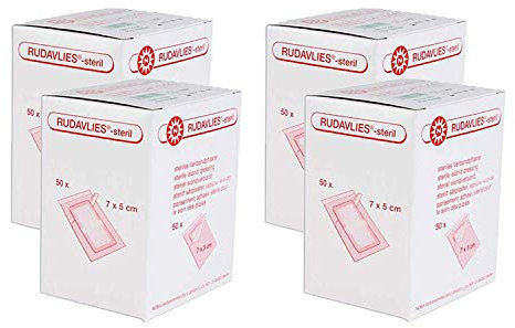 4 x NOBA Rudavlies sterile Wundpflaster 50 Stück 7 cm x 5 cm