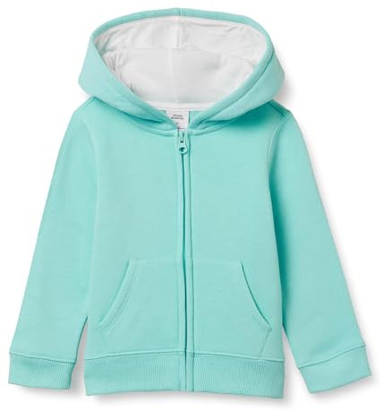 Amazon Essentials Felpe con Cappuccio Foderate in Pile con Cerniera Bambine e Ragazze, Blu Acqua, 9 Anni