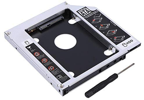 Vassoio per disco rigido, alloggiamento SSD HDD SSD in alluminio da 12,7 mm Supporto per alloggiamento disco rigido Supporto per disco rigido 2.5 HDD SATAII SATAII CD-ROM SDD, adattatore DVD