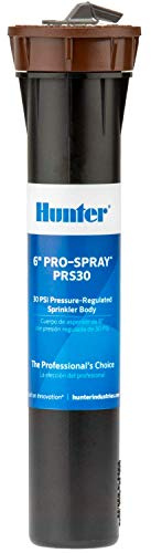 Hunter 6 Inch Pop Up Sprinkler Head, Pro Spray PRS-30 Body, Pressure Regulated to 30 PSI, No Nozzle Included, Compatible with MP Rotator, Fixed Arc Nozzles, Adjustable Arc Nozzles