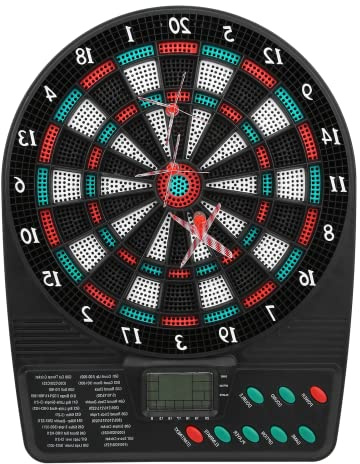 A sixx Jeu de fléchettes à Score Automatique, Jeu de fléchettes électronique, écran de Notation LCD à Piles pour l'extérieur à la Maison((Electronic Target))