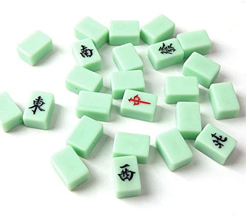 SMSOM Neue chinesische Mahjong 144 nummeriert, hergestellt aus hohem Melaminmaterial Mini-Reise-tragbarer netter Jade Mahjiang Reise Set Kleines Spiel Mahjong (Mah Jong, Mahjongg, Mah-Jongg, Mah Jongg