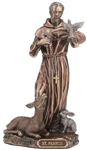 Veronese Design 6 1/8 Inch Saint Francis of Assisi Cold Cast Resin Bronze Finish Religious Gift Sculpture