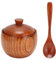 Holz Zuckerdose, Japanischer Stil Gewürzglas mit Breite Öffnung, Deckel und Löffel, Gewürze Vorratsdose zur Aufbewahrung von Nüsse, Süßigkeiten, Zucker, Salz, Pfeffer, Kräuter, Lose Blätter, Tee