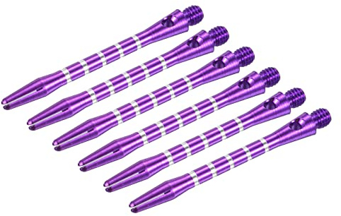 PATIKIL 48mm Dart Shafts, Medium 2BA Thread Aluminum Dart Stems Dart Accessories for Steel Tip - 6 Pack (Purple)