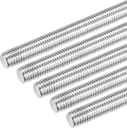 DMiotech 5 Paquet M12 x 200mm Entièrement Fileté Tige 304 Inox Acier Droite Main Filetages Tige Barre Goujons Colliers et Boulons en U