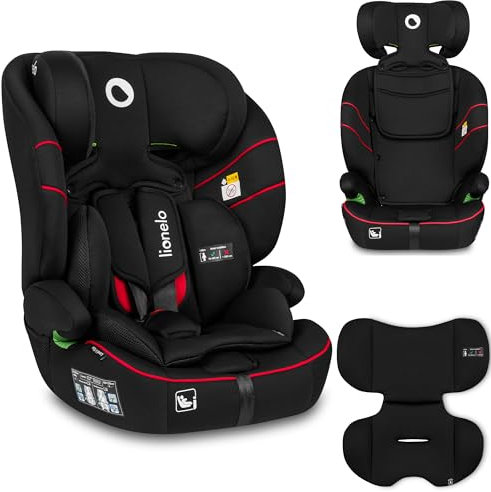 LIONELO LEVI I-SIZE 76-150 cm Kinderautositz, Gruppe 1 2 3, Seitenschutz, 10 Grad Kopfstützenverstellung Bequeme Armlehnen Verstellbare Rückenlehne, R129 i-Size