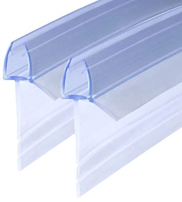DOPPOSO Duschdichtung 2 x 90 cm Ersatzdichtung für 4mm/5mm/6mm Duschkabinen Badewanne mit verlängerten Gummilippen Glastür Duschleiste (Kann von Hand gerissen werden) mit Wasserabweiser