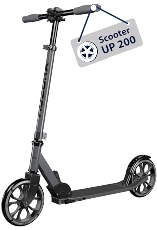 HUDORA Scooter Up 200 - Geräuscharmer Aluminium-Roller für bis zu 100kg - Höhenverstellbarer & zusammenklappbarer Tretroller - Ruckelfreier Kick-Scooter für Kinder/Jugendliche & Erwachsene