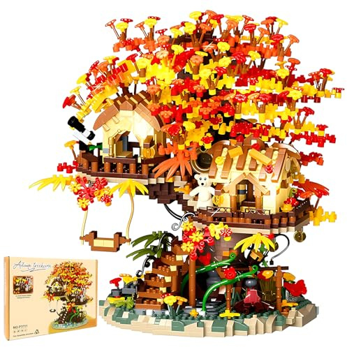 HJPLPXH Cherry Blossom Bonsai Tree House Building Blocks Set Plants Flowers Treehouse Architecture Micro Mini Block Kits Gift for Adults（2725 Pieces）