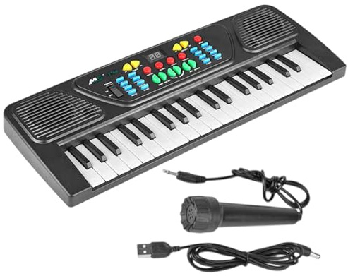 Piano pour , Clavier de Piano pour , Clavier de Piano de Musique numérique 37 Touches, Piano électronique Portable avec Microphone pour débutants, pour débutants