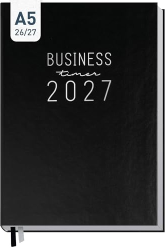 Häfft® Business-Timer Terminkalender 2026 2027 A5 Schwarz