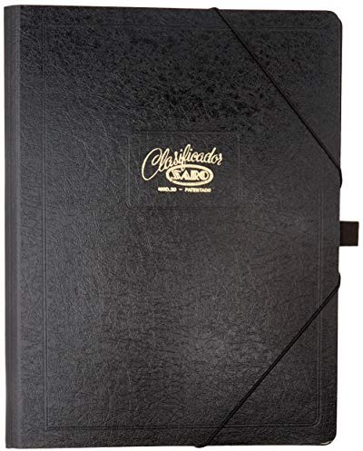 Saro 30-N - Carpeta clasificador (12 departamentos) color negro