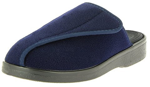 VAROMED Bali 58906 Unisex-Erwachsene,Hausschuh,Therapieschuh,Gesundheitsschuh,Klettpantoffel,Klettverschluss,Wechselfußbett,Weite L marine, EU 36