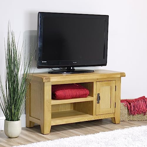 Arklow Oak Small TV Unit | Storage Stand Fully Assembled Cabinet