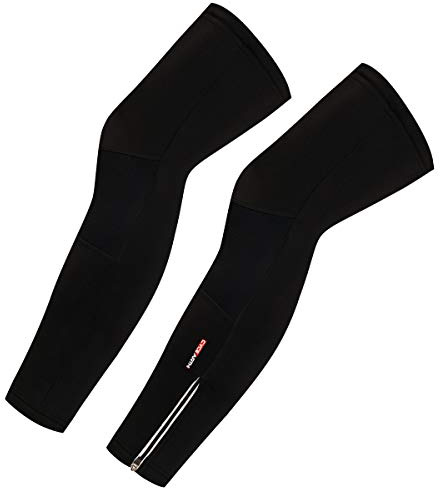 CYCEARTH Uomini Ciclismo inverno del panno morbido termico caldo Gambali antivento MTB bici della strada Gambe Covers Sport bicicletta (Small,Full Black)
