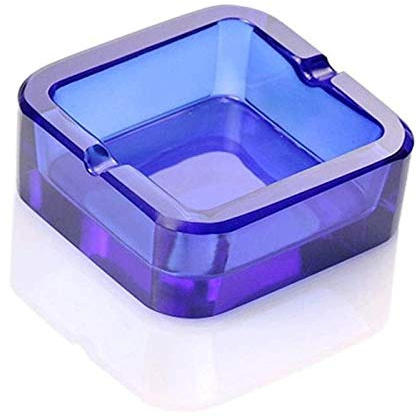 Lxuwbd Ashtray, Crystal Glass Ashtray (blue, large)