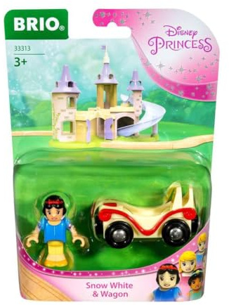 BRIO World Disney Princess Snow White and Train Carriage for Kids Age 3 Years Up - Wooden Railway Add On Accessories