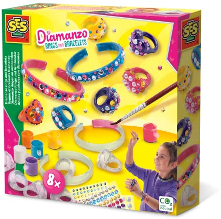 SES Creative 14706 Diamanzo Ringe und Armbänder, diverse Farben, Einheitsgröße