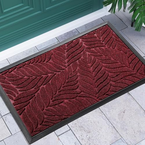 Yimobra Zerbino lavabile, 75 x 43 cm, antiscivolo, per esterni, di alta qualità, contro sporco e polvere, rosso vinaccia