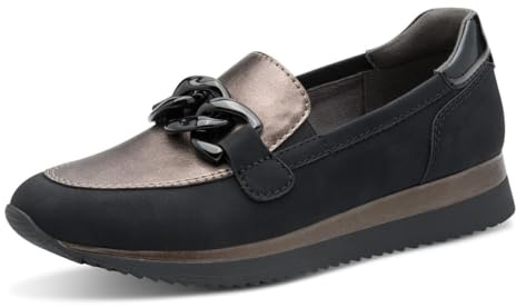 Jana Damen Sneaker Slip On Vegan, Zapatillas Mujer, Black Pewter, 40 EU