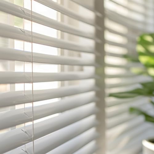 Persianas Venecianas de Aluminio con cordón autobloqueo, Soportes Ocultos y Fácil Instalación Montaje en Pared o Techo. Persiana Veneciana y estores enrollables STORESDECO Blanco 75x160 cm