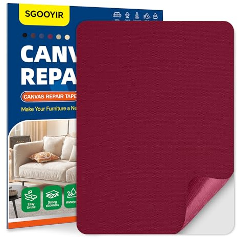 Canvas Repair Tape, Fabric Repair Tape Patch Kit Self-Adhesive Burgundy
