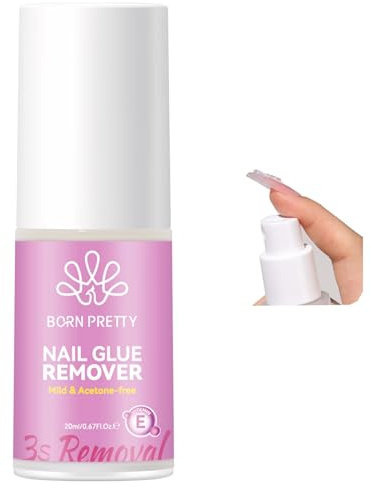 BORN PRETTY Nail Glue Remover for Press on Nails 20ml, 5s Fast Quick Nail Glue Remover Spray for Removal Nail Tips Glue, Odorless