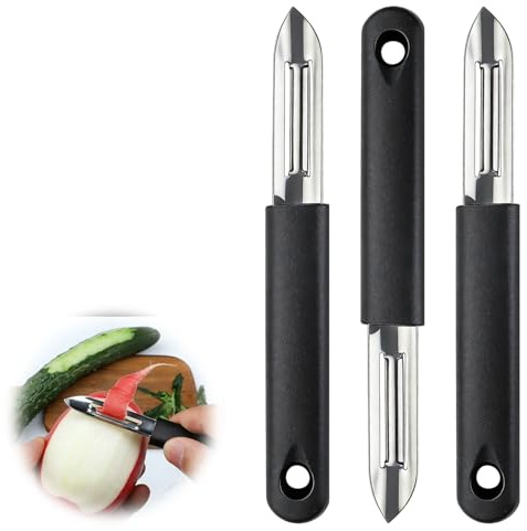 3PCS Couteau Éplucheur, Eplucheur Pomme De Terre Manuel En Acier Inoxydable Pour Fruits Et Légumes Epluche Pomme Epluche Legumes Econome Professionnel Pour Cuisine Quotidienne