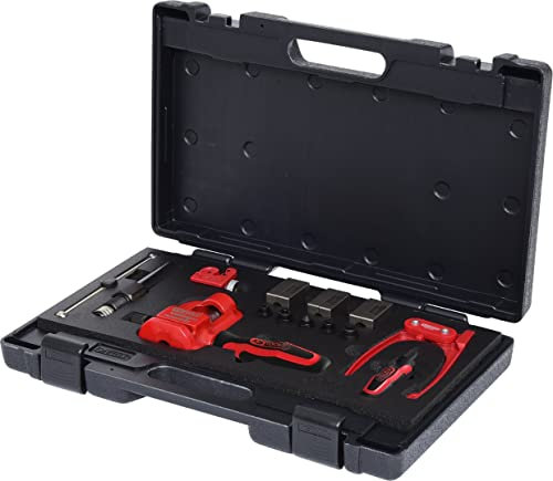 KS Tools 4042146373248 122.1290 Flarefix 1 Universal Bremsleitungs Bördelgerät Satz mit Hydraulik Spindel