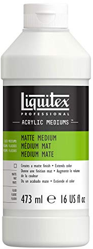 Liquitex 5116 Médium Mat Professionnel pour Peintures Acryliques – Donne un Fini Satiné aux Couleurs et Réduit la Brillance, Liquide – Bouteille 473 ml