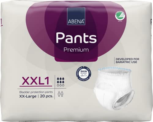 ABENA Pants XXL1 Premium Inkontinenzhosen, 20 Stück Pack, für Damen und Herren, 152,4–203,2 cm Taille, 1700 ml Saugfähigkeit