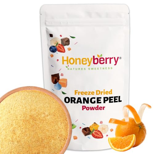 Polvere di Scorza d'Arancia Liofilizzata 100g - Frutta Liofilizzata in Polvere - Polvere di Buccia d'Arancia Disidratata per Dolci, Frullati e Yogurt- Polvere di Frutta Naturale e Senza Additivi