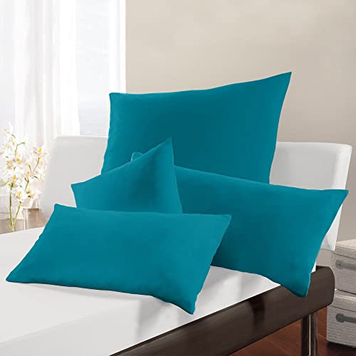 Erwin Müller Kissenbezug, Kissenhülle Interlock Mako-Jersey - Serie München - perfekte Passform, formstabil, bügelfrei, mit Reißverschluss - Petrol Größe 40x80 cm