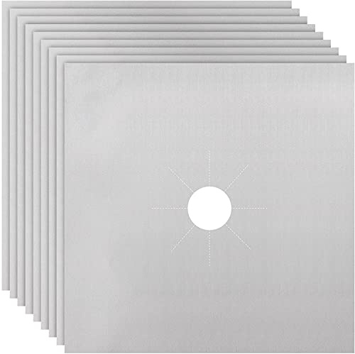 Protection Plaque Cuisson Gaz, 8 Pcs Réutilisable Protection Cuisinière à Brûleurs Gaz, Plaque Cuisson à Gaz Protection d'Écran De Couverture Utilisé Pour Divers De Cuisinières à Gaz (27x27cm)