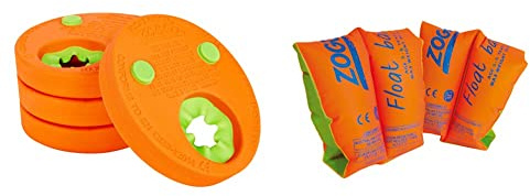 Zoggs Float Discs Armbands, Confidence Building Arm Bands, Safe Zoggs Swimming armbands, 2-6 years & Kid's Float Bands, Swimming Armbands for Kids, Orange, 1-3 Years, 11-18 kg