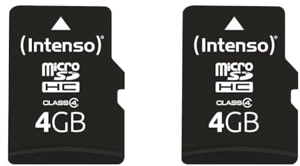 Intenso microSDHC 4GB Class 4 Speicherkarte inkl. SD-Adapter, schwarz (Packung mit 2)