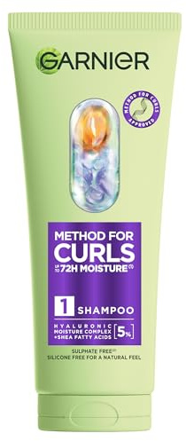 Garnier Method For Curls Moisture Shampoo, up to 7 days of moisture & curl definition. Designed, tested & approved on all curl types, including type 4 curls & coils. Silicone free, Vegan Formula,200ml