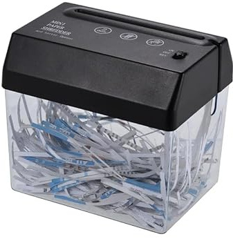 Mini Portable USB Paper Shredder Cutter Strip Cut A6 Folded A4 Cutting Machine Tool with Letter Opener Wastebasket for Office Home School Desktop Stationery