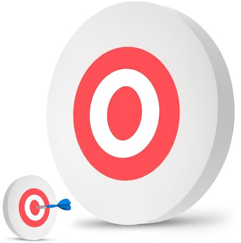 Sumind 1 Pcs Round EVA Foam Arrow Target Portable Archery Arrow Moving Hunting Practice Target Lightweight Crossbow Shooting Practice Accessories for Backyard Indoor Outdoor (White)