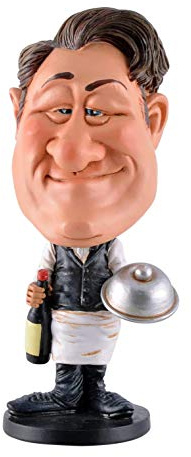 Vogler Funny Life Wobbler Waiter with Tray Bobble Head