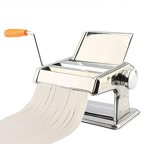 Multifunctional 3 in 1 Manual Pasta Machine, Food Grade Stainless Steel Hand Made Pasta Lasagne Spaghetti Tagliatelle Maker Machine, 0.5-3mm Adjustable Classic Noodle Presser Cutter for Wide Narrow