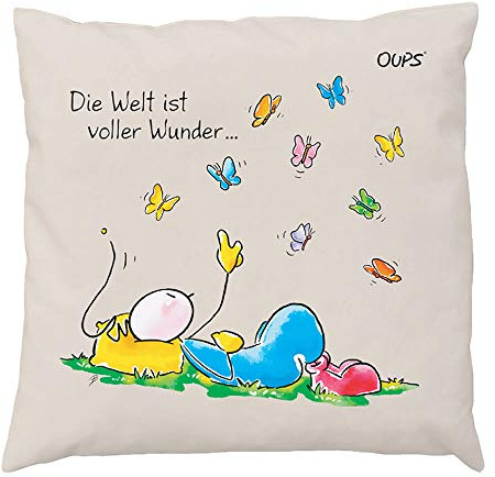 Oups cirkulationskudde från Österrike kudde 100 % bomull dekorationskudde 30 x 30 cm