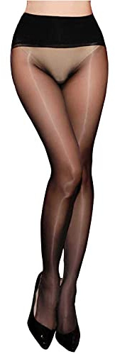 HTRUIYATY Women's Sheer Shiny Tights 3 Denier Sexy Oily shiny Stockings Pantyhose Black