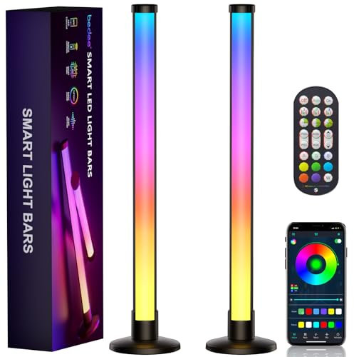 bedee LED Lightbar, 34cm RGB Gaming LED Lampe mit 213 Modi und Musik Sync, Smart Hintergrundbeleuchtung mit App Kontrolle und Fernbedienung, Dimmbar Lightbar für PC, TV, Monitor, Gaming, Zimmer Deko