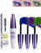 5D Mascara für Volumen und Länge, Blau, Violett, Grün, 3 Stück, farbige Mascara, Wimpernverlängerung, Volumeneffekt, langanhaltend, wasserfest und langanhaltend, Eye-Lashes Thick Curling, Make-up für