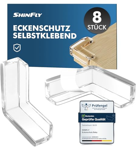 shinfly Paraspigoli per Bambini, 8 Pezzi Paraspigoli Angolari in Gomma, L Forma Trasparenti para Spigoli Bimbi Con forte Adesivo per Tavolo Mobili Corner Kit Sicurezza Casa